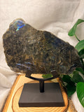 Labradorite Polished Slab with Raw Edges – Collector's Statement Piece